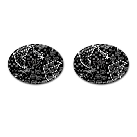 wallpaper_12647 Cufflinks (Oval) from ArtsNow.com Front(Pair)