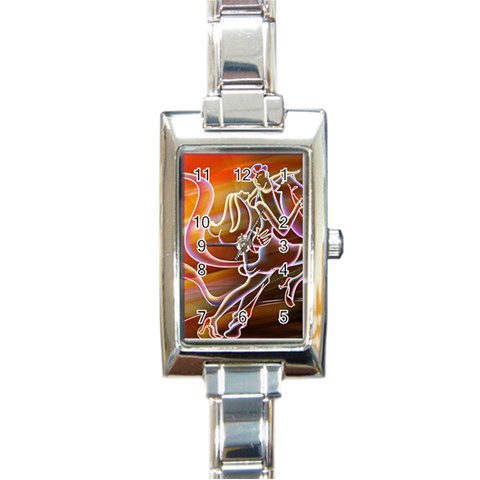 7 Rectangular Italian Charm Watch from ArtsNow.com Front