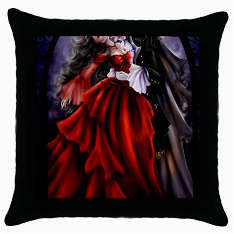 VampiresKiss Throw Pillow Case (Black) from ArtsNow.com Front