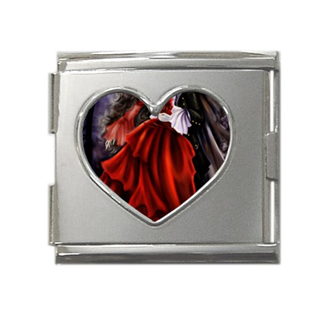 VampiresKiss Mega Link Heart Italian Charm (18mm) from ArtsNow.com Front