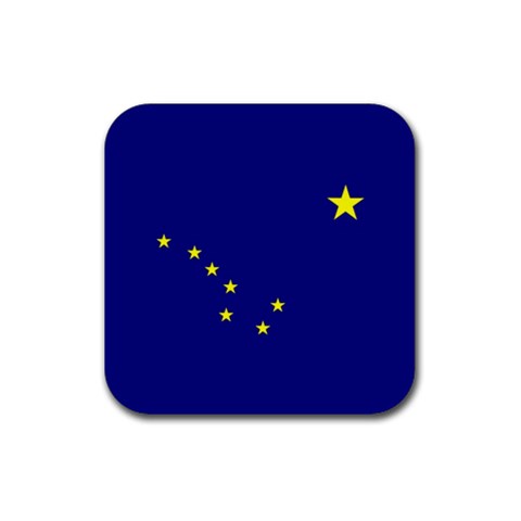 Alaska Flag Rubber Coaster (Square) from ArtsNow.com Front