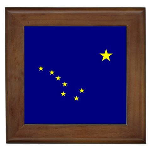 Alaska Flag Framed Tile from ArtsNow.com Front