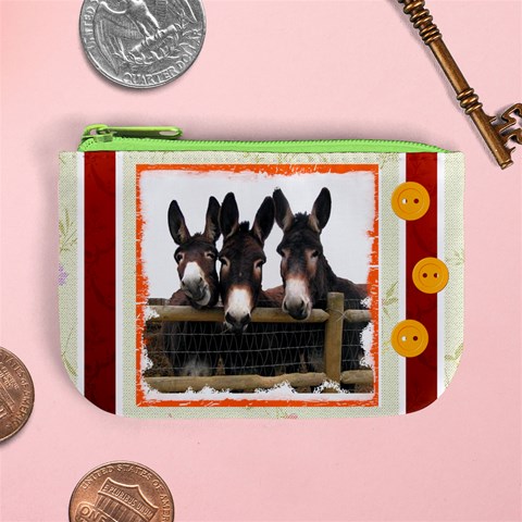 Three donks Mini Coin Purse from ArtsNow.com Front