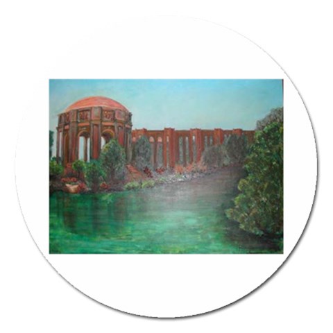 Palace of Fine Arts Magnet 5  (Round) from ArtsNow.com Front