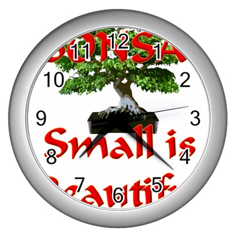 Bonsai8 Wall Clock (Silver) from ArtsNow.com Front