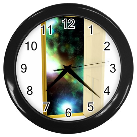 puertauniverso Wall Clock (Black) from ArtsNow.com Front