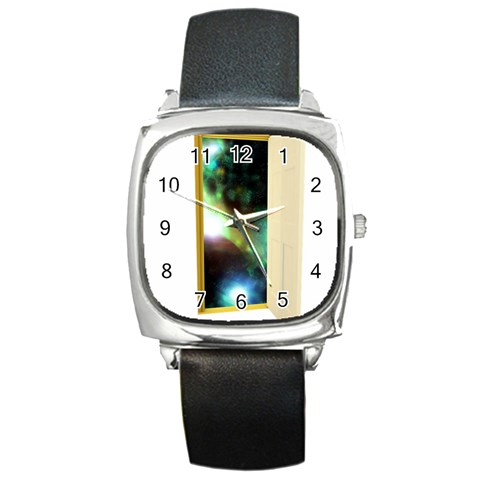 puertauniverso Square Metal Watch from ArtsNow.com Front