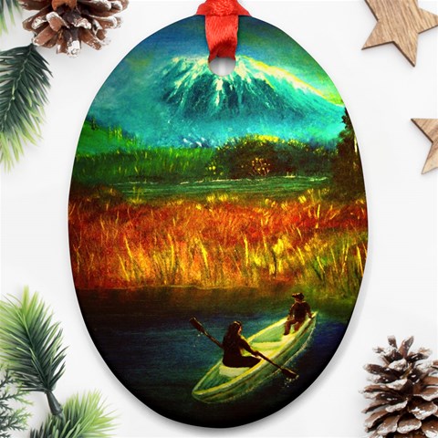 Boat Ornament (Oval) from ArtsNow.com Front