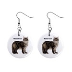 Maine Coon 1  Button Earrings