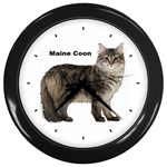 Maine Coon Wall Clock (Black)