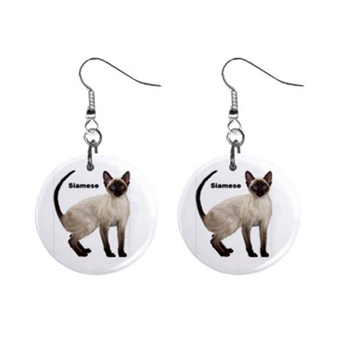 Siamese 1  Button Earrings from ArtsNow.com Front