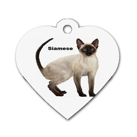 Siamese Dog Tag Heart (One Side) from ArtsNow.com Front