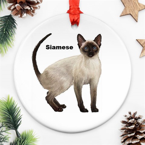 Siamese Ornament (Round) from ArtsNow.com Front