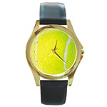 Tennis Ball Round Gold Metal Watch