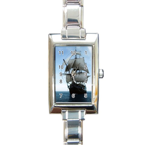 BattleShip Rectangular Italian Charm Watch from ArtsNow.com Front