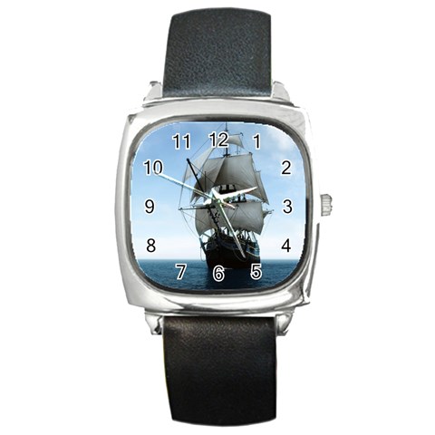 BattleShip Square Metal Watch from ArtsNow.com Front