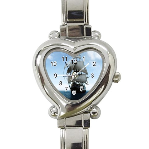 BattleShip Heart Italian Charm Watch from ArtsNow.com Front