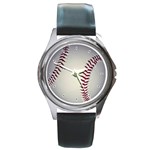 Baseball Round Metal Watch