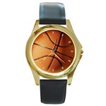 Basketball Round Gold Metal Watch