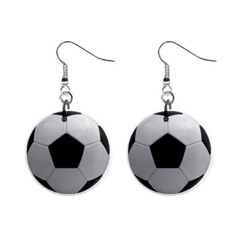 Soccer Ball 1  Button Earrings from ArtsNow.com Front