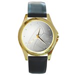 Volleyball Round Gold Metal Watch