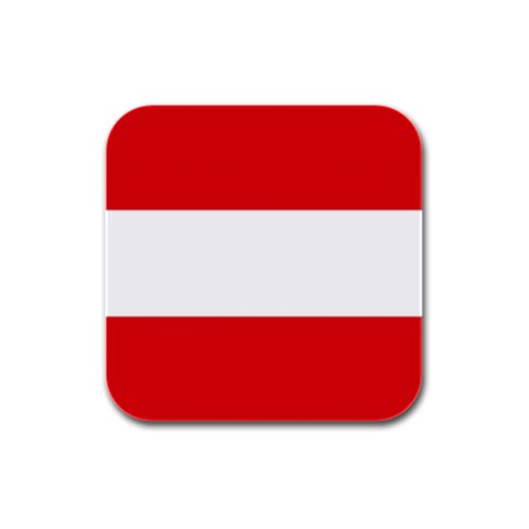 Austrian Flag Austria Rubber Square Coaster (4 pack) from ArtsNow.com Front