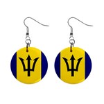 Barbados Flag 1  Button Earrings