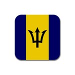 Barbados Flag Rubber Square Coaster (4 pack)