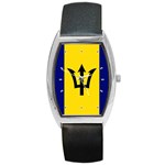 Barbados Flag Barrel Style Metal Watch