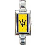 Barbados Flag Rectangular Italian Charm Watch