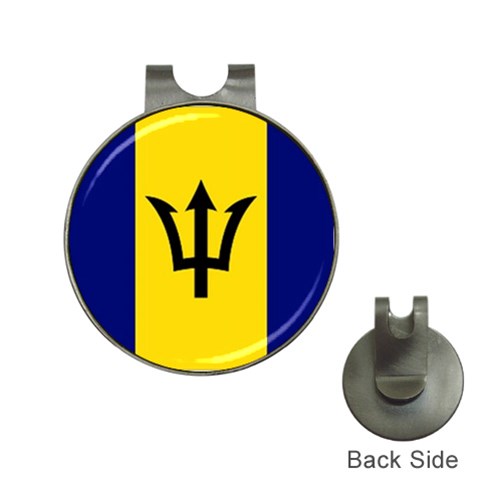 Barbados Flag Golf Ball Marker Hat Clip from ArtsNow.com Front