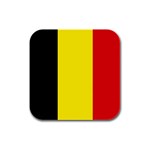 Belgian Flag Belgium Rubber Square Coaster (4 pack)