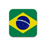 Brazilian Flag Brazil Rubber Square Coaster (4 pack)