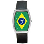 Brazilian Flag Brazil Barrel Style Metal Watch