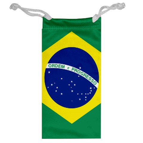 Brazilian Flag Brazil Jewelry Bag from ArtsNow.com Back