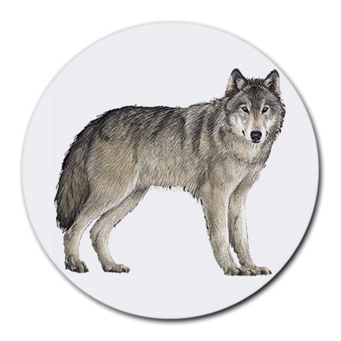 Wolf Round Mousepad from ArtsNow.com Front