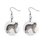 Wolf 1  Button Earrings