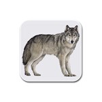 Wolf Rubber Square Coaster (4 pack)