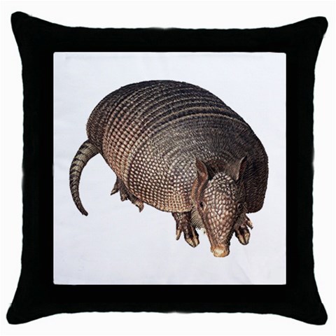 Armadillo Throw Pillow Case (Black) from ArtsNow.com Front