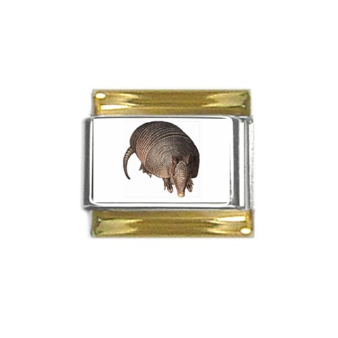 Armadillo Gold Trim Italian Charm (9mm) from ArtsNow.com Front