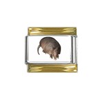 Armadillo Gold Trim Italian Charm (9mm)