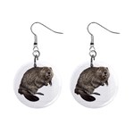 Beaver 1  Button Earrings