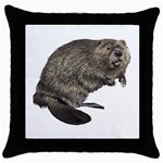 Beaver Throw Pillow Case (Black)