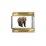 Bear Gold Trim Italian Charm (9mm)