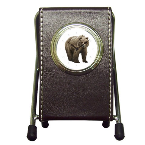 Bear Pen Holder Desk Clock from ArtsNow.com Front