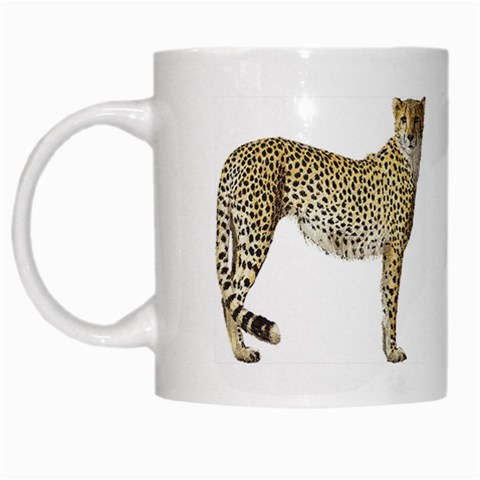 Cheetah White Mug from ArtsNow.com Left