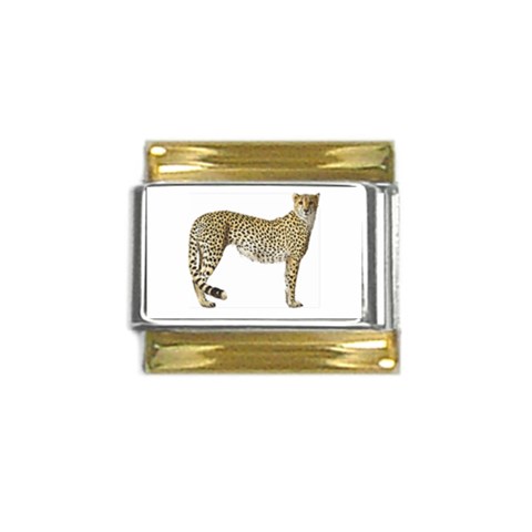 Cheetah Gold Trim Italian Charm (9mm) from ArtsNow.com Front