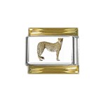 Cheetah Gold Trim Italian Charm (9mm)