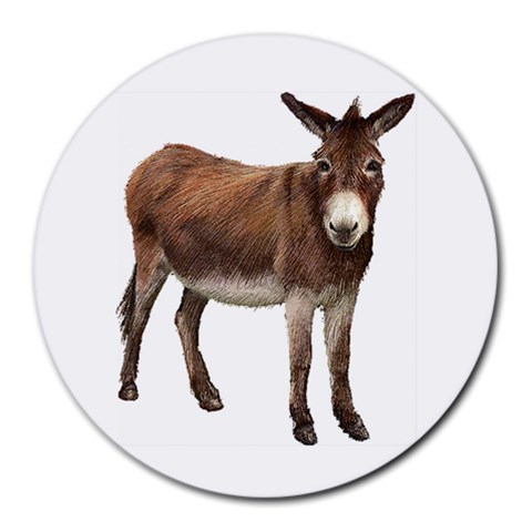 Donkey Round Mousepad from ArtsNow.com Front