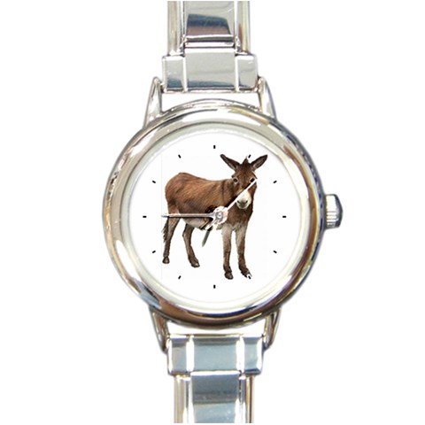 Donkey Round Italian Charm Watch from ArtsNow.com Front